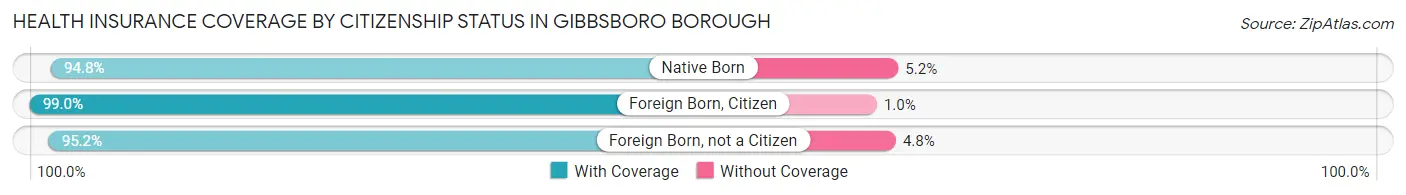 Health Insurance Coverage by Citizenship Status in Gibbsboro borough