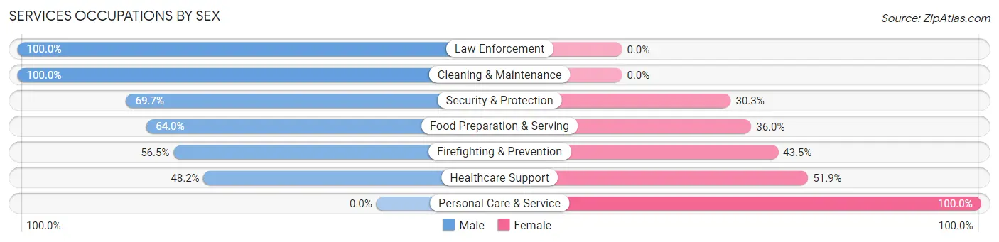 Services Occupations by Sex in Gibbstown