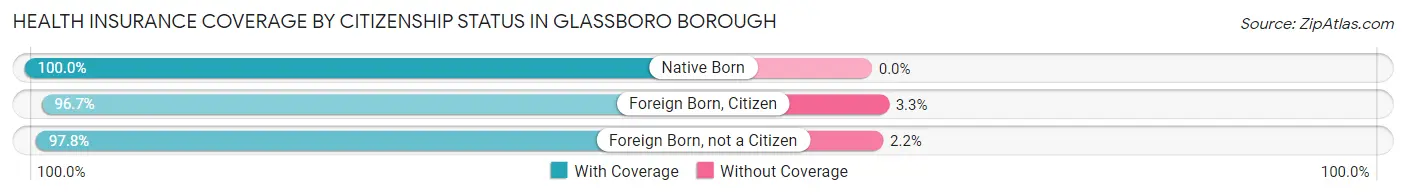 Health Insurance Coverage by Citizenship Status in Glassboro borough