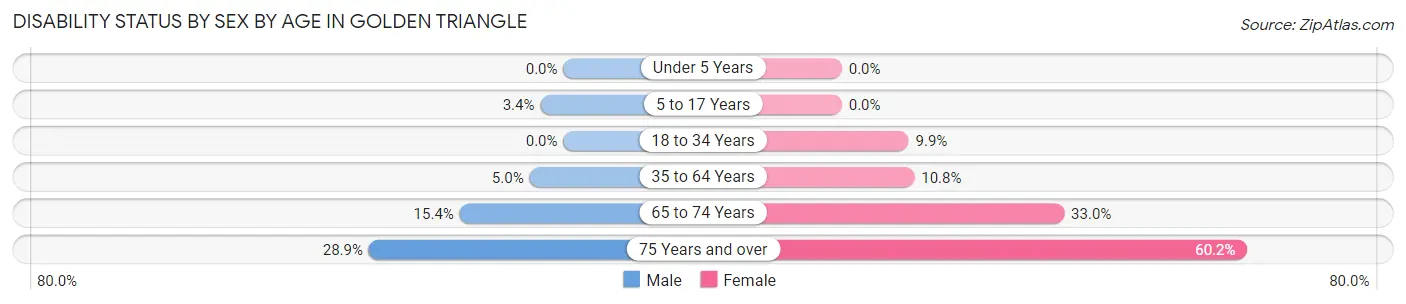 Disability Status by Sex by Age in Golden Triangle