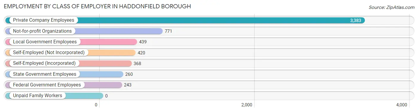 Employment by Class of Employer in Haddonfield borough
