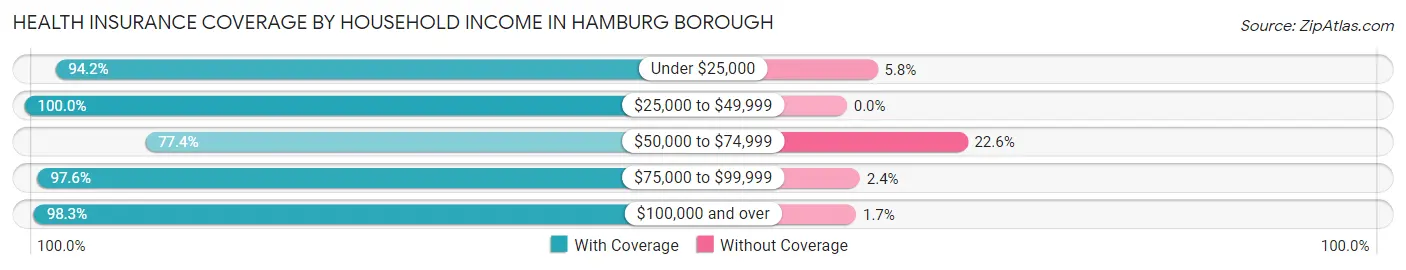 Health Insurance Coverage by Household Income in Hamburg borough