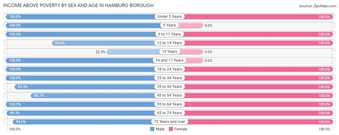 Income Above Poverty by Sex and Age in Hamburg borough
