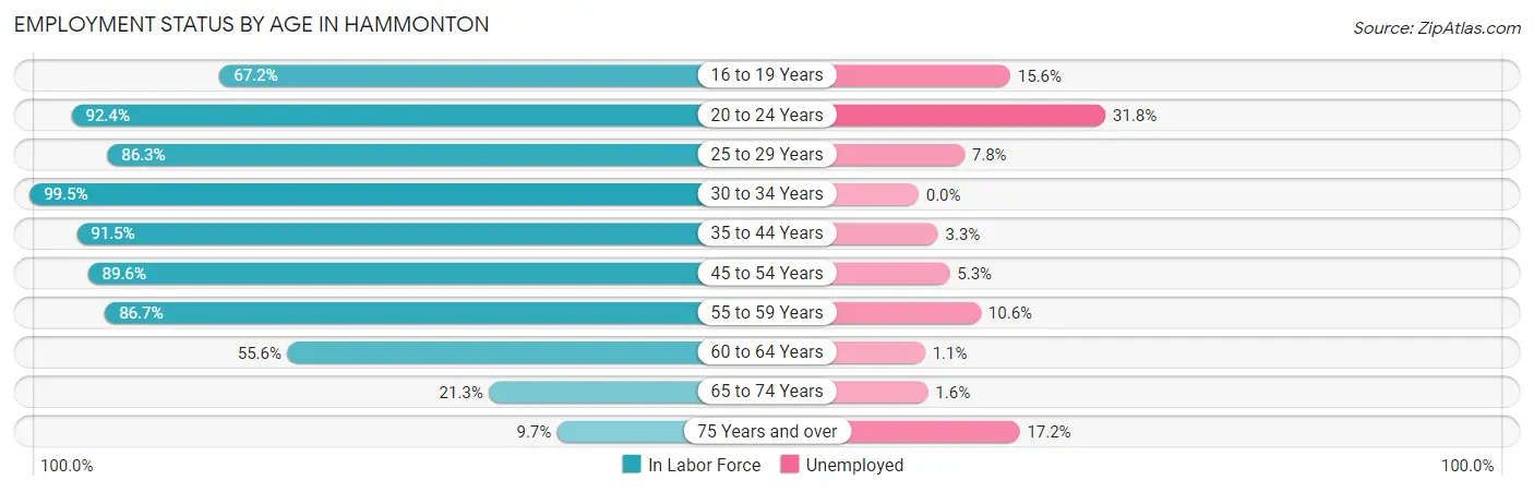 Employment Status by Age in Hammonton