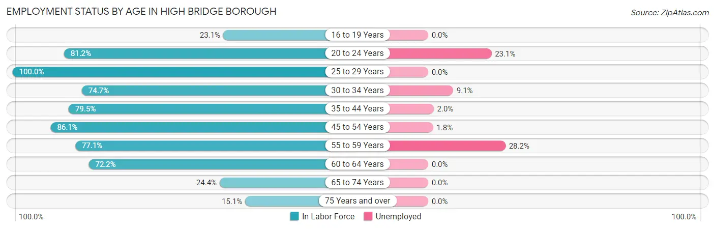 Employment Status by Age in High Bridge borough