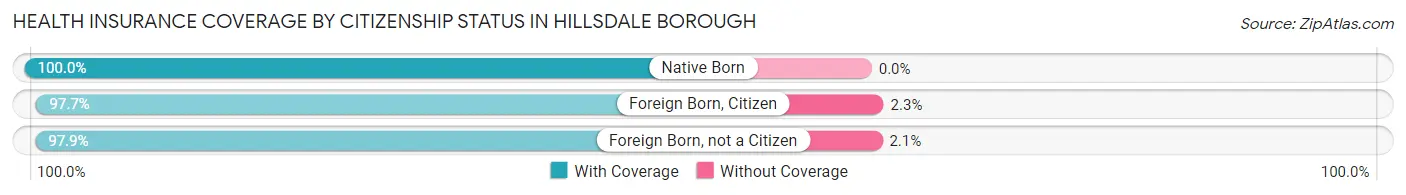 Health Insurance Coverage by Citizenship Status in Hillsdale borough