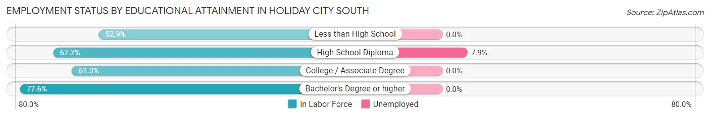 Employment Status by Educational Attainment in Holiday City South
