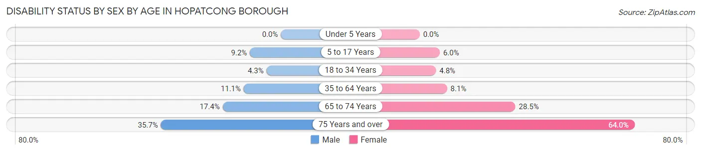 Disability Status by Sex by Age in Hopatcong borough