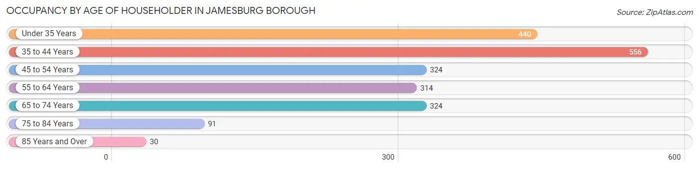 Occupancy by Age of Householder in Jamesburg borough