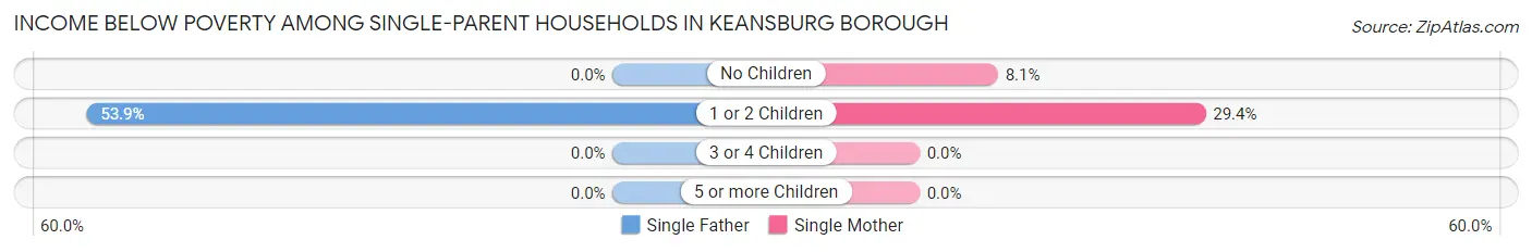 Income Below Poverty Among Single-Parent Households in Keansburg borough
