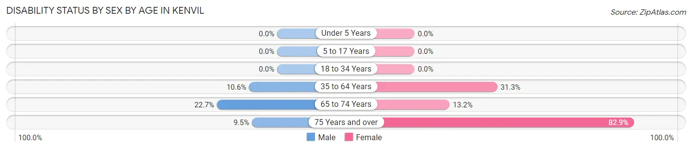 Disability Status by Sex by Age in Kenvil