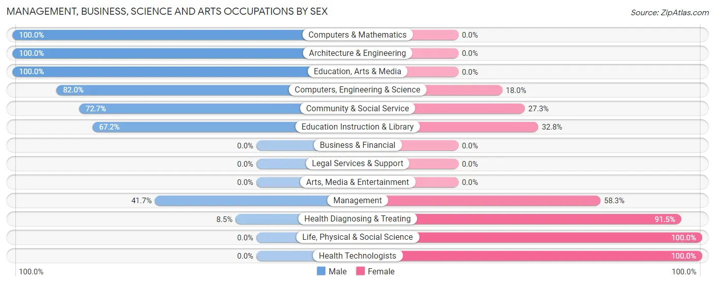 Management, Business, Science and Arts Occupations by Sex in Kenvil