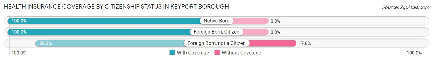 Health Insurance Coverage by Citizenship Status in Keyport borough