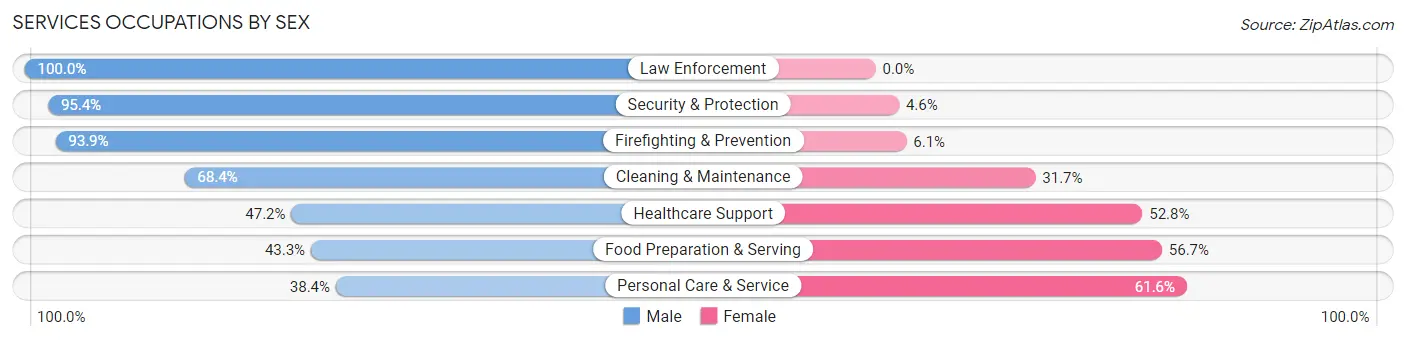 Services Occupations by Sex in Kingston Estates