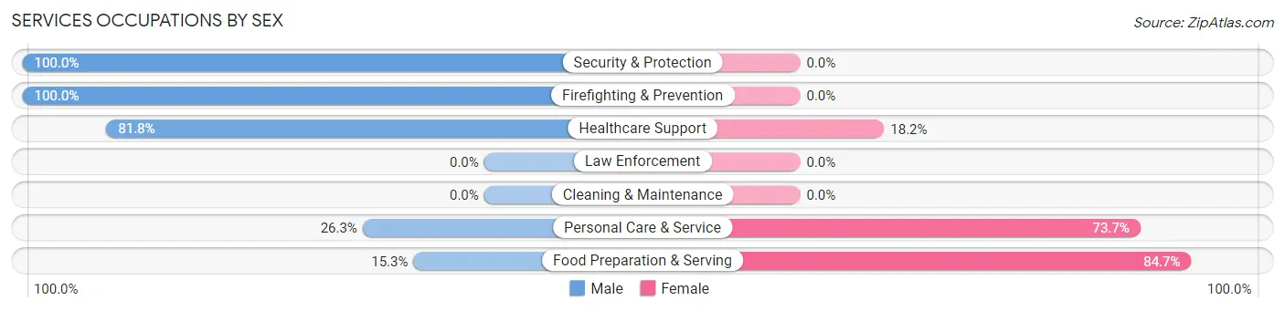 Services Occupations by Sex in Lambertville
