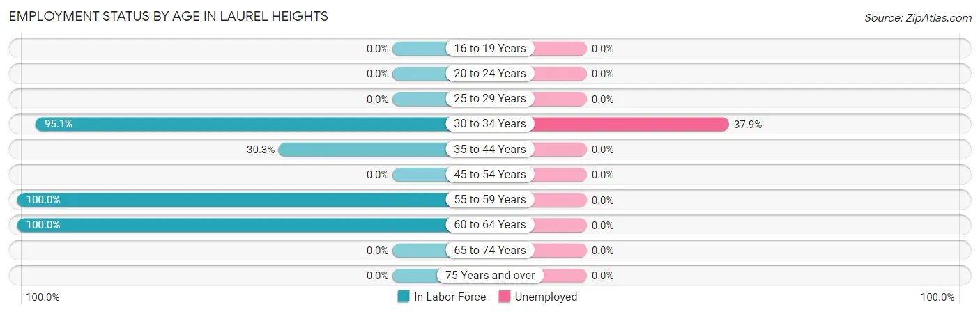 Employment Status by Age in Laurel Heights