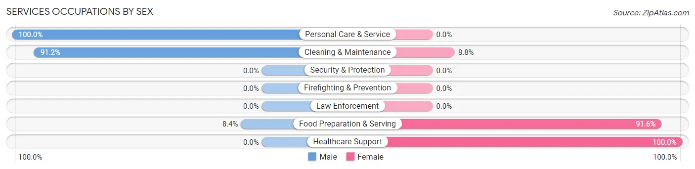 Services Occupations by Sex in Laurel Lake