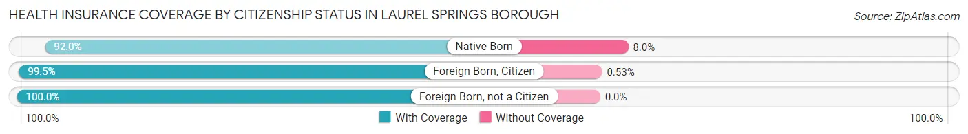 Health Insurance Coverage by Citizenship Status in Laurel Springs borough