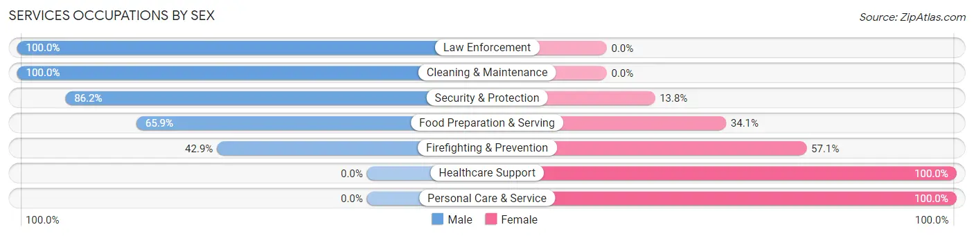 Services Occupations by Sex in Lebanon borough