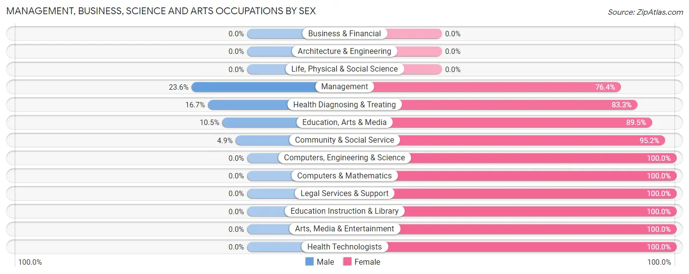Management, Business, Science and Arts Occupations by Sex in Leisure Knoll