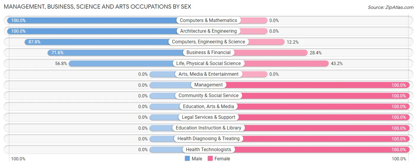 Management, Business, Science and Arts Occupations by Sex in Leisure Village