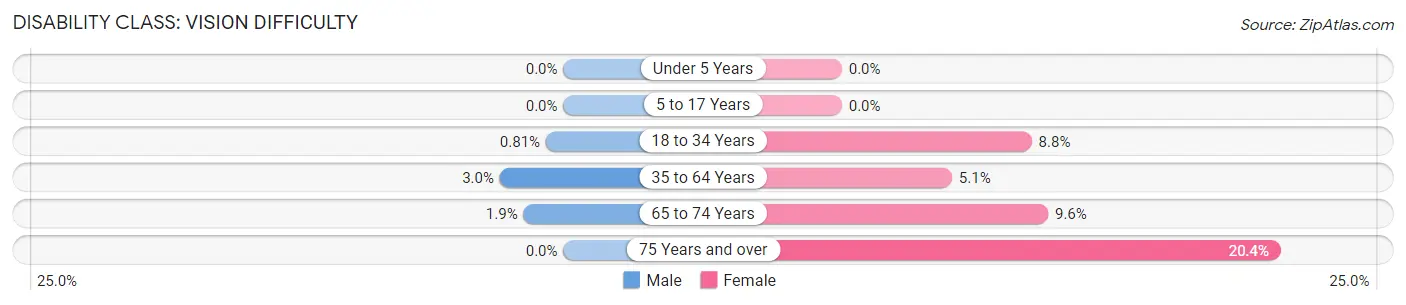 Disability in Lindenwold borough: <span>Vision Difficulty</span>