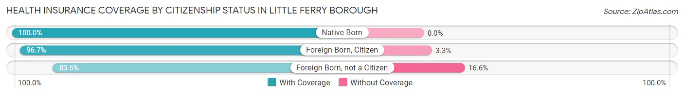 Health Insurance Coverage by Citizenship Status in Little Ferry borough