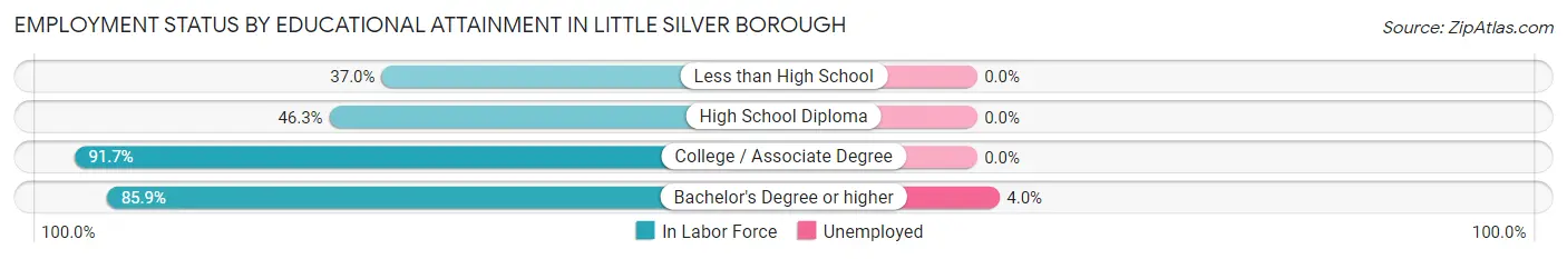 Employment Status by Educational Attainment in Little Silver borough