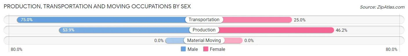 Production, Transportation and Moving Occupations by Sex in Little Silver borough