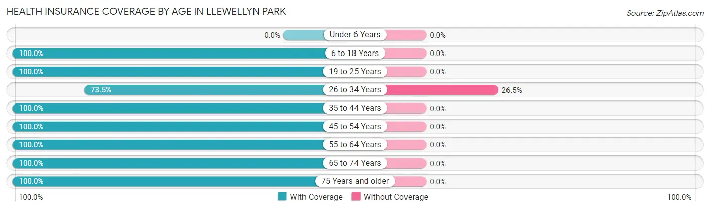 Health Insurance Coverage by Age in Llewellyn Park