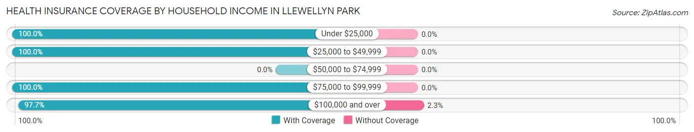 Health Insurance Coverage by Household Income in Llewellyn Park