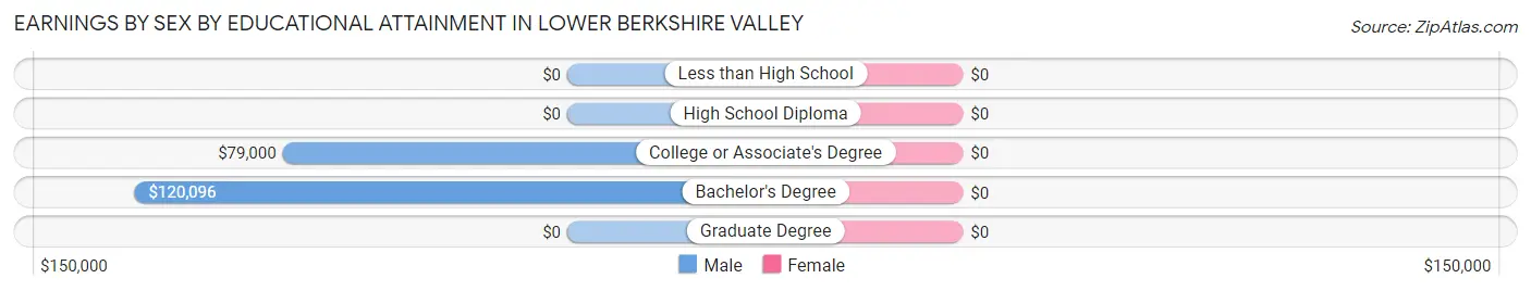 Earnings by Sex by Educational Attainment in Lower Berkshire Valley