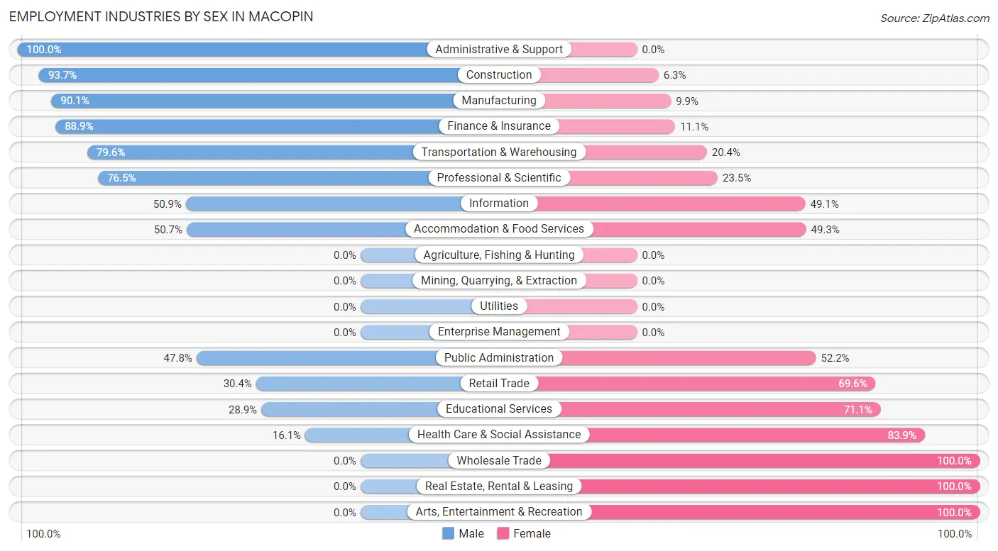 Employment Industries by Sex in Macopin