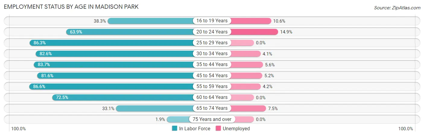 Employment Status by Age in Madison Park