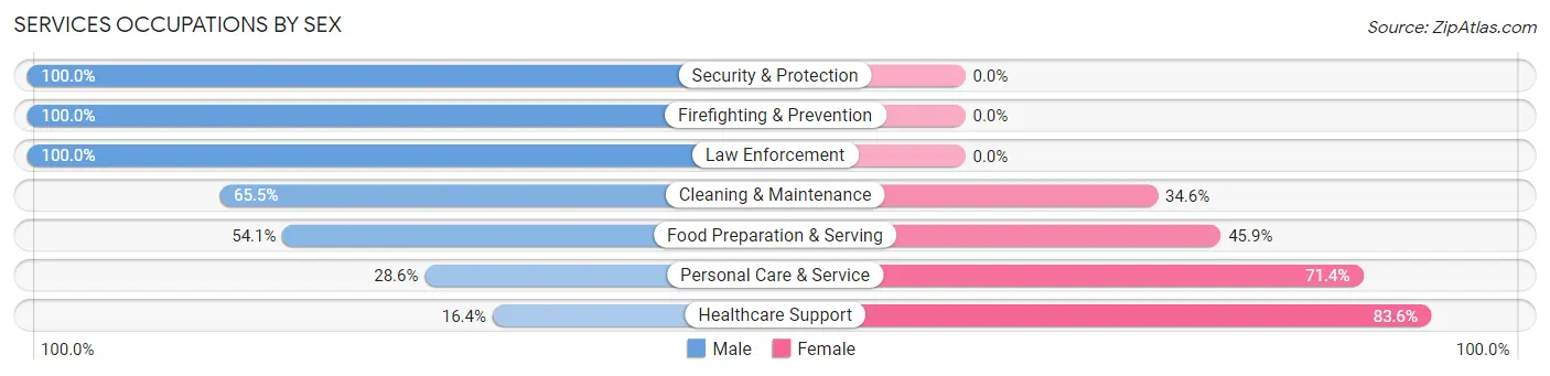 Services Occupations by Sex in Madison Park