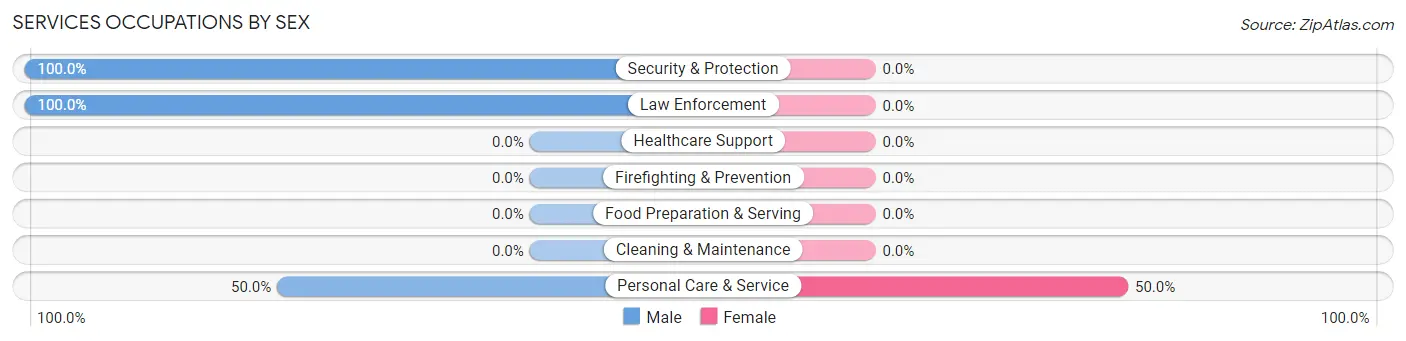 Services Occupations by Sex in Mantoloking borough