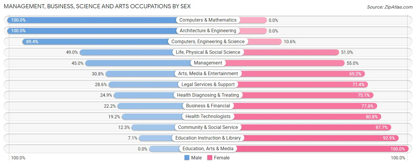 Management, Business, Science and Arts Occupations by Sex in McKee