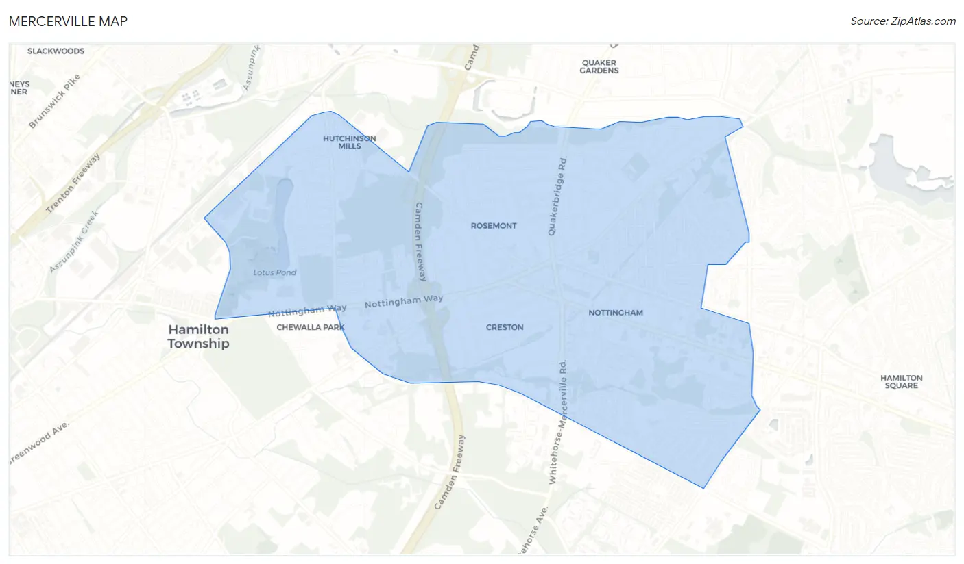 Mercerville Map