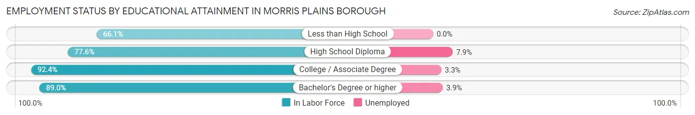 Employment Status by Educational Attainment in Morris Plains borough