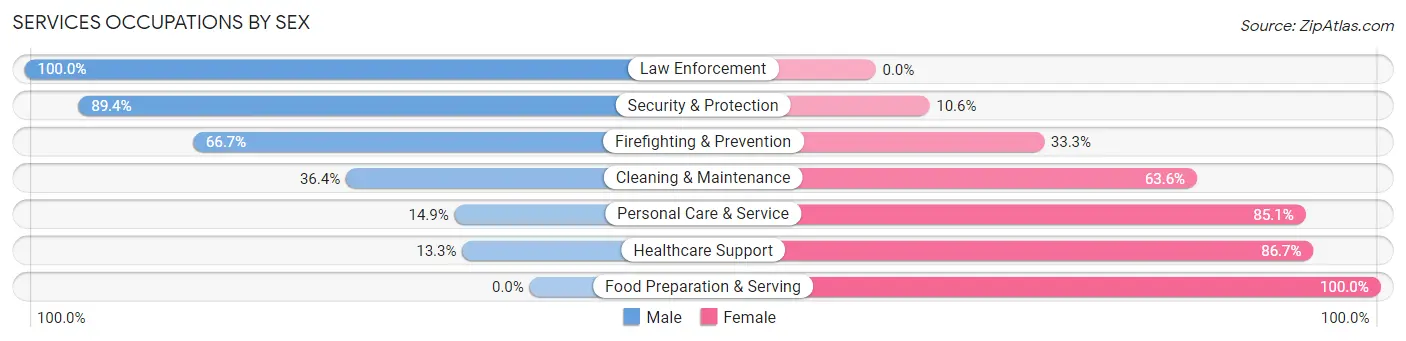 Services Occupations by Sex in Mount Ephraim borough