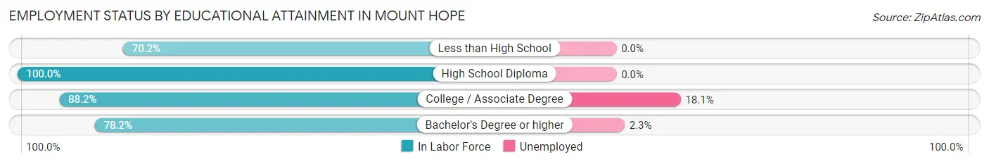 Employment Status by Educational Attainment in Mount Hope