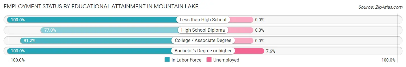 Employment Status by Educational Attainment in Mountain Lake