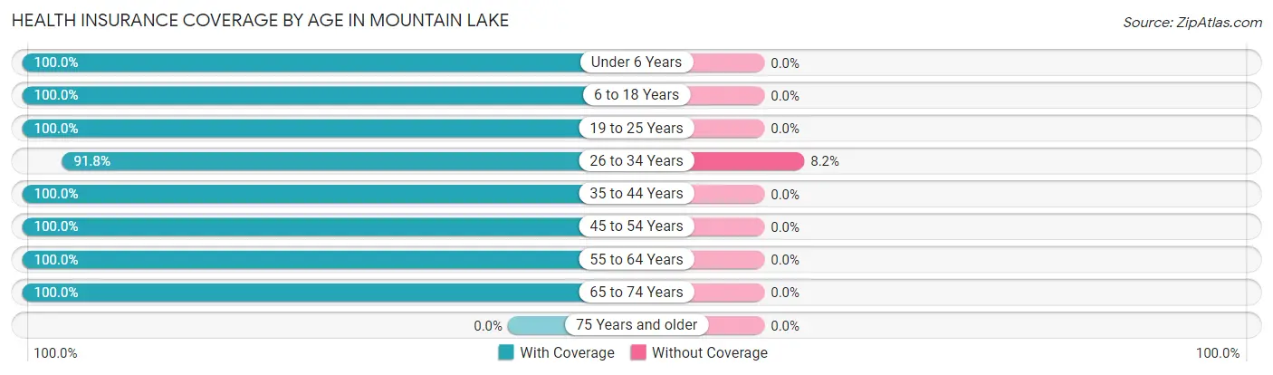 Health Insurance Coverage by Age in Mountain Lake