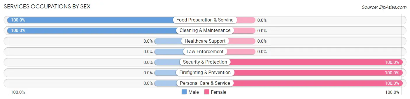 Services Occupations by Sex in Mountain Lakes borough