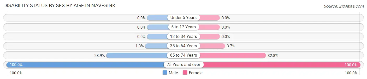 Disability Status by Sex by Age in Navesink