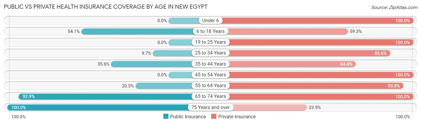 Public vs Private Health Insurance Coverage by Age in New Egypt
