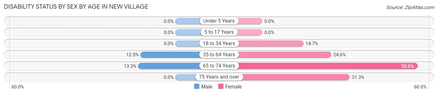 Disability Status by Sex by Age in New Village