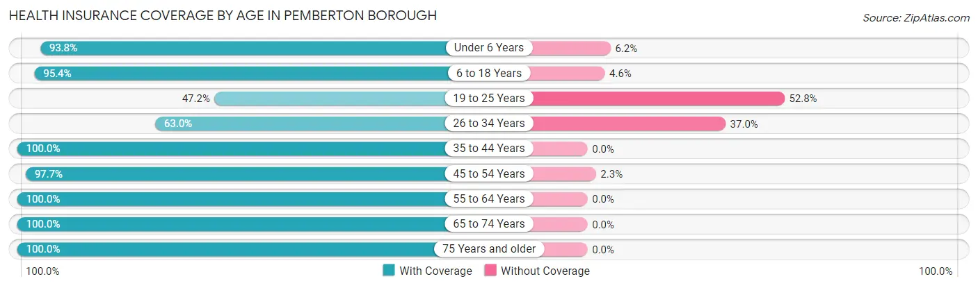 Health Insurance Coverage by Age in Pemberton borough