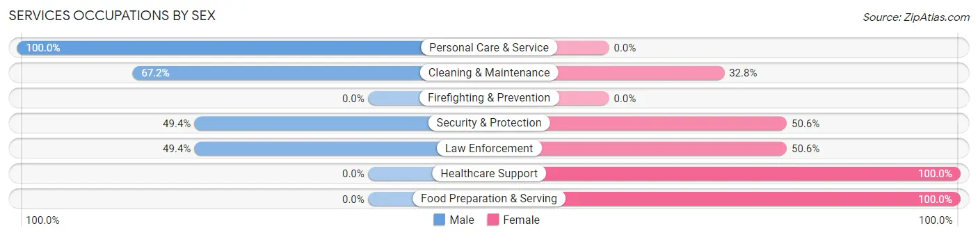 Services Occupations by Sex in Pemberton Heights