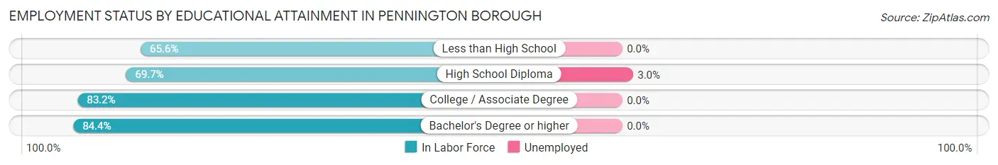 Employment Status by Educational Attainment in Pennington borough